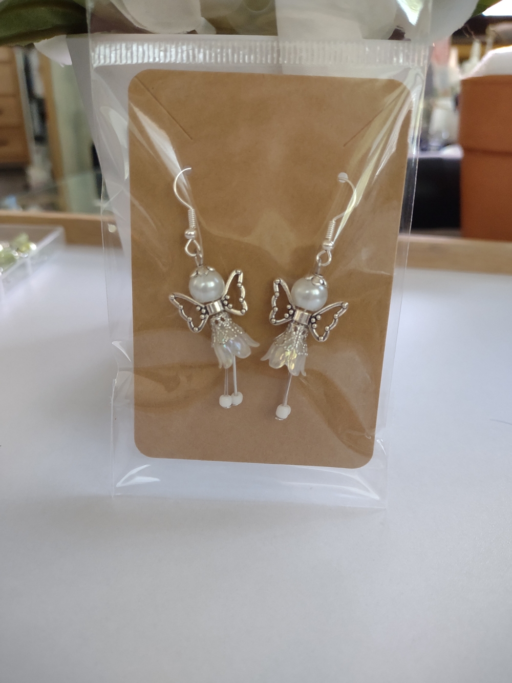Handmade Fairy Earrings - Pearl & Silver